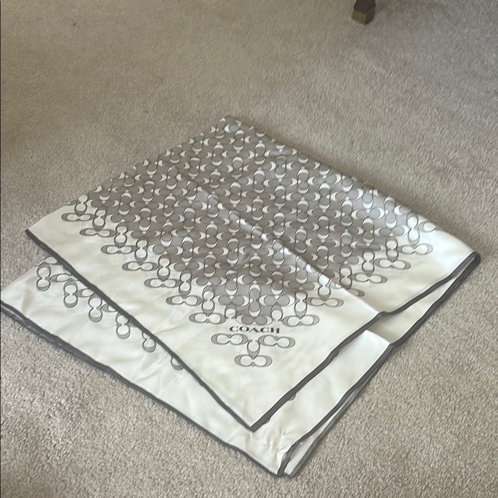 Coach Gray and White Scarf